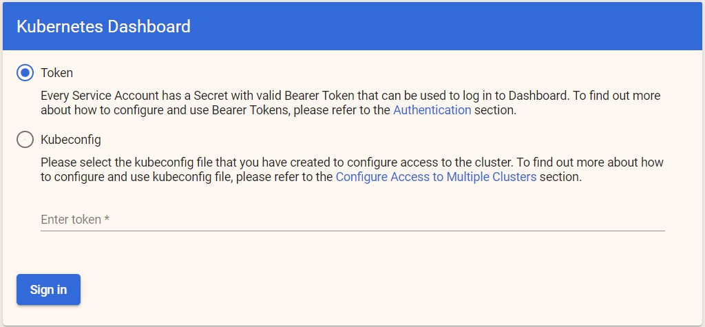 Dashboard管理Kubernetes集群与API访问配置